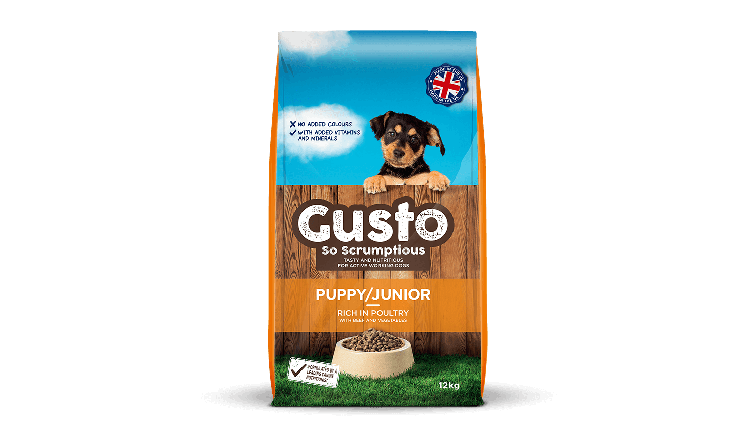  Gusto Complete Puppy/Junior With Poultry Working Dog Food - 12kg