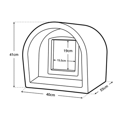  Mr Snugs Katden Cat Kennel & Self Heating Pet Pad - Stone