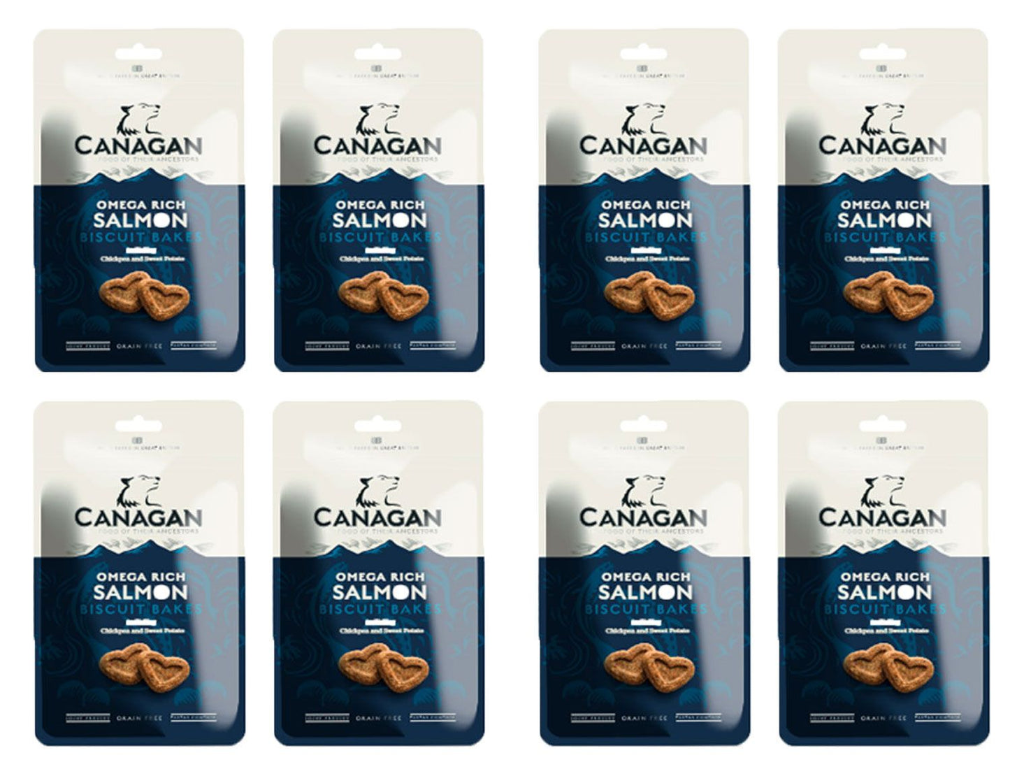  8 X 150g Canagan Omega Salmon Biscuit Bakes Dog Treats