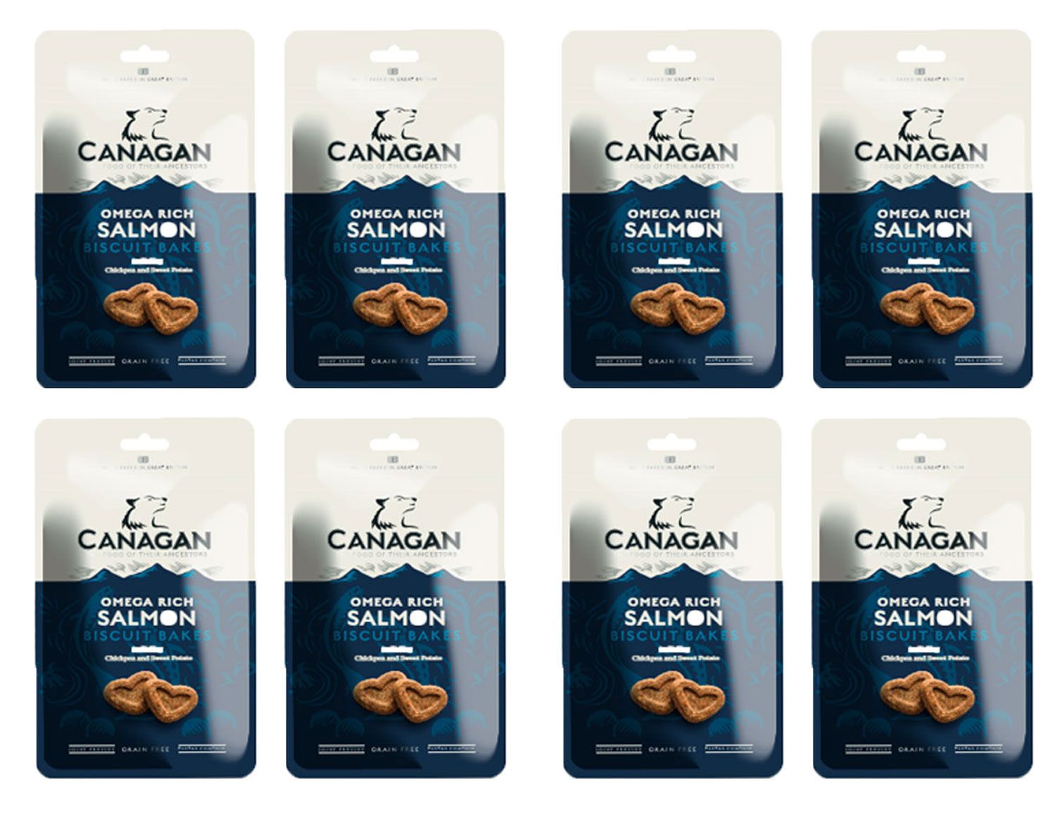  8 X 150g Canagan Omega Salmon Biscuit Bakes Dog Treats