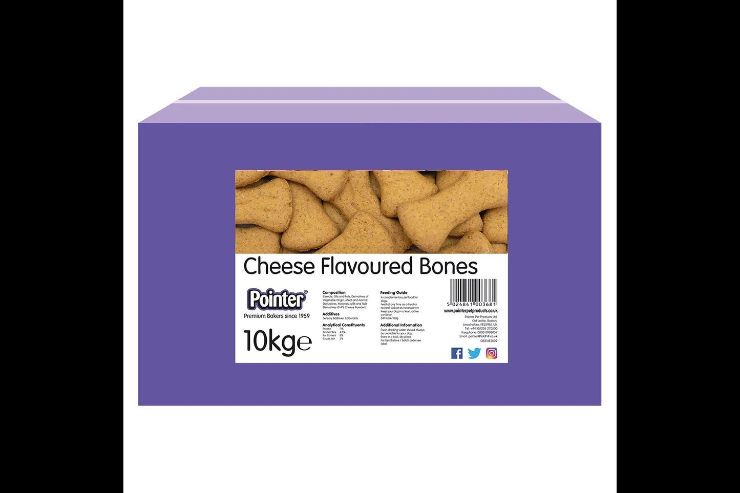  Pointer Cheese Flavour Bones Dog Treats 10kg