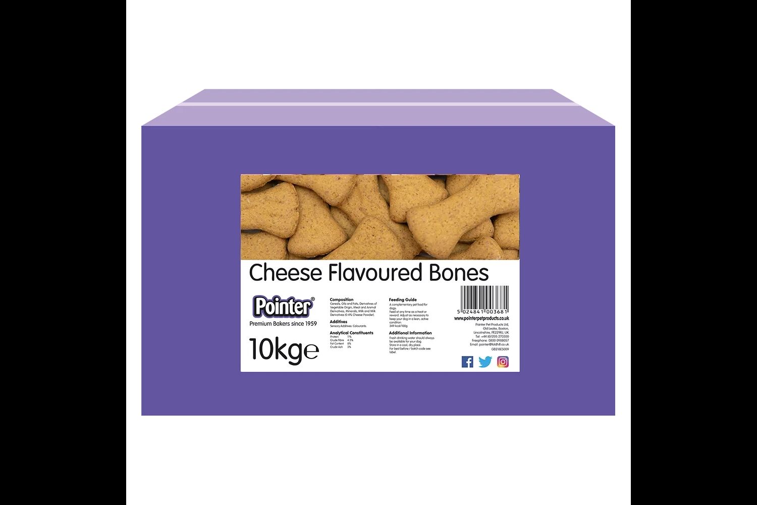 Pointer Cheese Flavour Bones Dog Treats 10kg