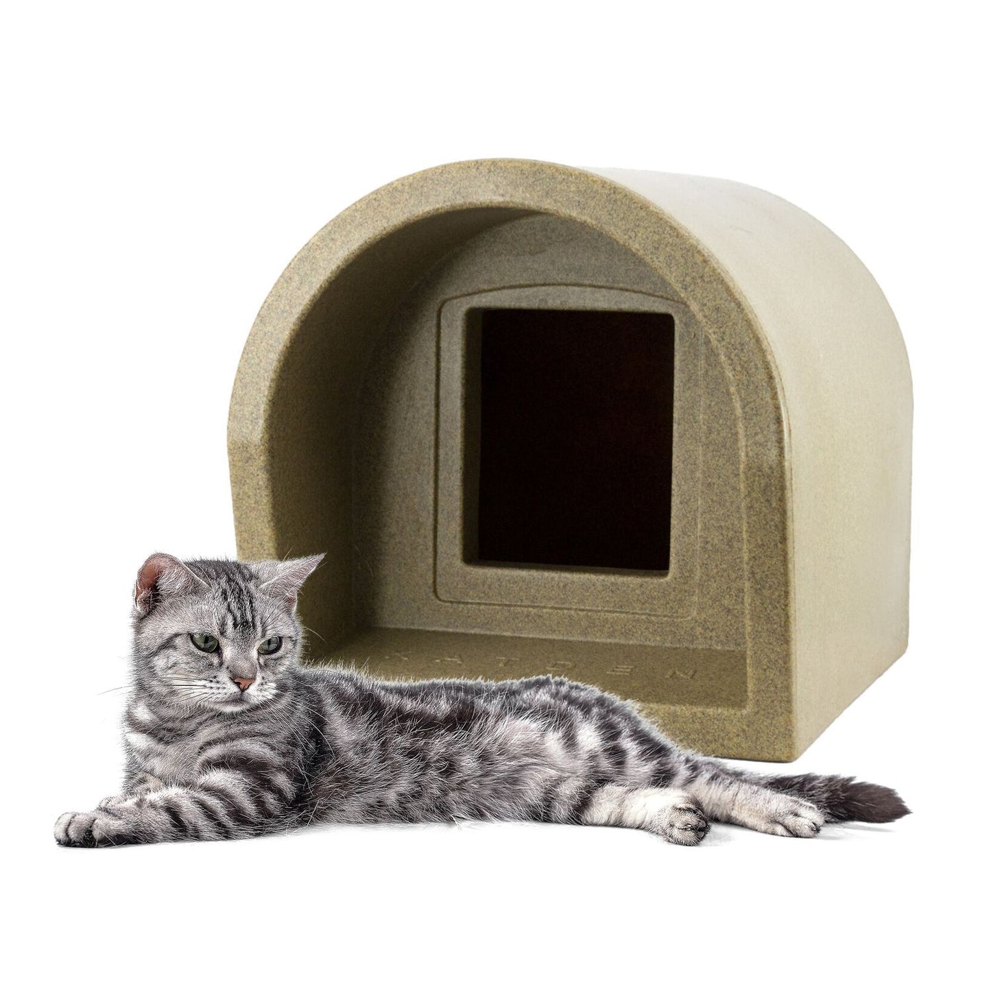  Mr Snugs Katden Cat Kennel & Self Heating Pet Pad - Stone