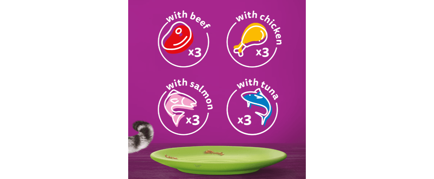  40 X Whiskas 1+ Adult Pouches Mixed Menu In Jelly Wet Cat Food 85g