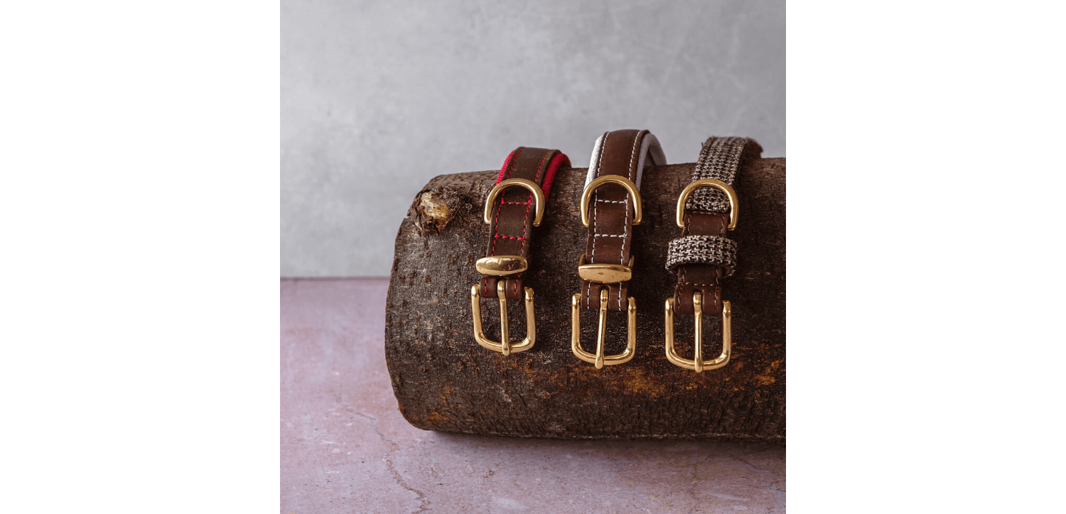  Great&Small Hawkhurst Leather Padded Dog Collar In Red
