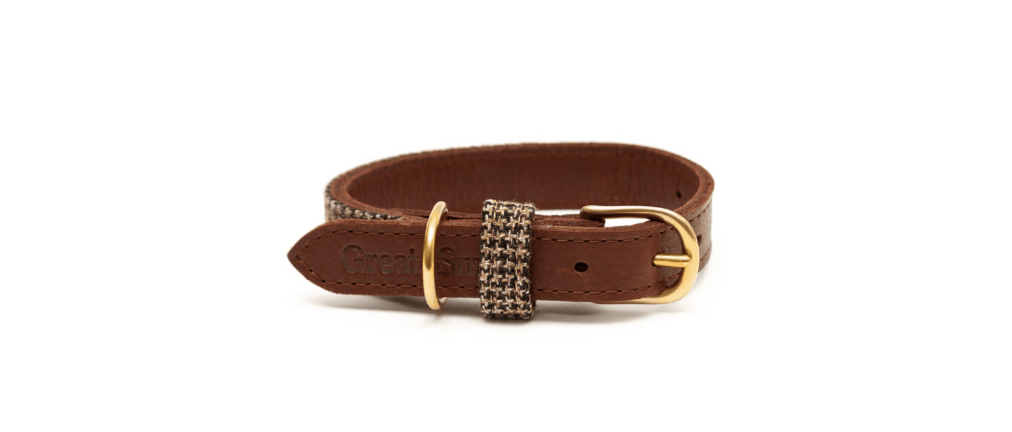  Great&Small Hawkhurst Tweed Leather Collar