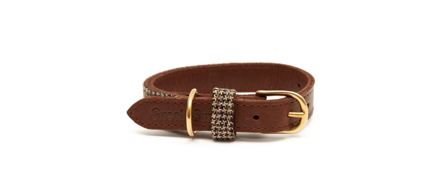  Great&Small Hawkhurst Tweed Leather Collar