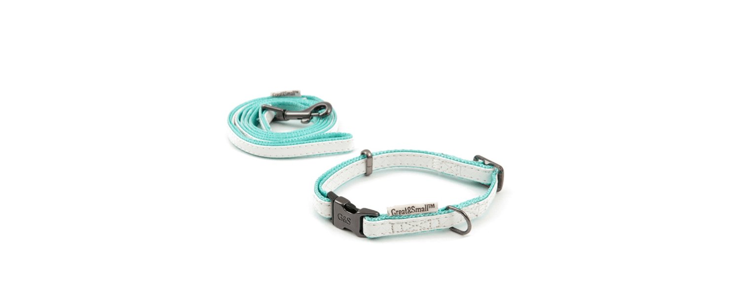  Great&Small Blue Tiffany Puppy Collar & Lead