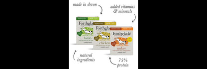  12 X Forthglade Grain Free Lamb & Chicken With Brown Rice Complete Puppy Food Variety Pack 395g