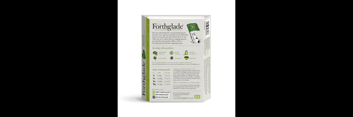  12 X Forthglade Grain Free Lamb & Chicken With Brown Rice Complete Puppy Food Variety Pack 395g