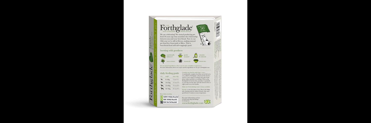  12 X Forthglade Grain Free Lamb & Chicken With Brown Rice Complete Puppy Food Variety Pack 395g