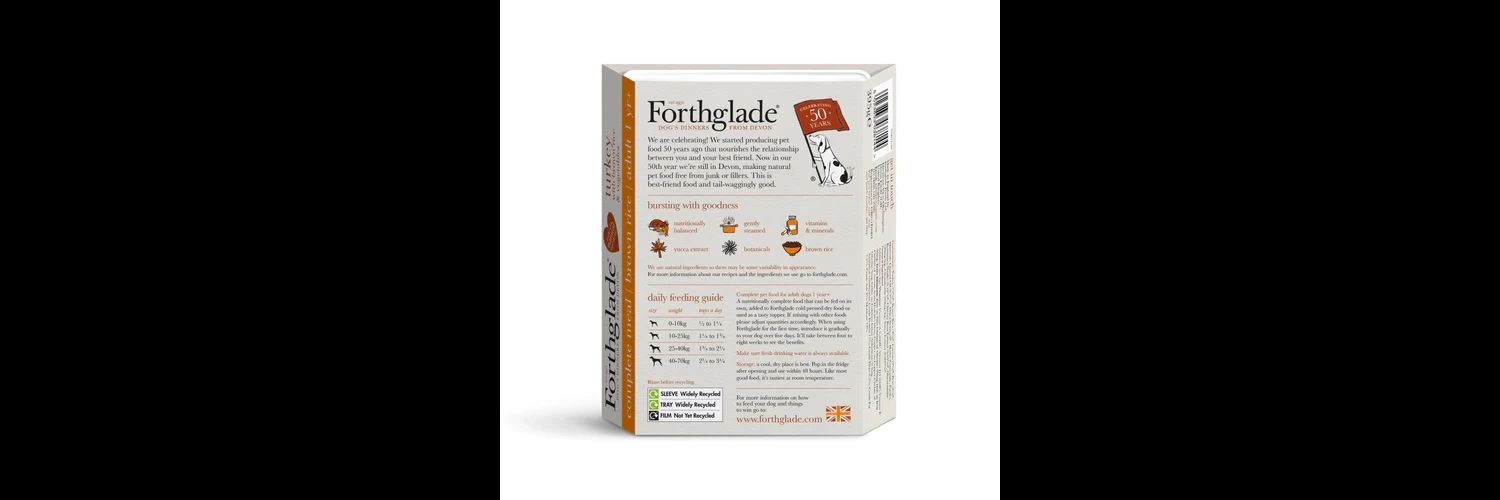  12 X Forthglade Grain Free Lamb & Chicken With Brown Rice Complete Puppy Food Variety Pack 395g