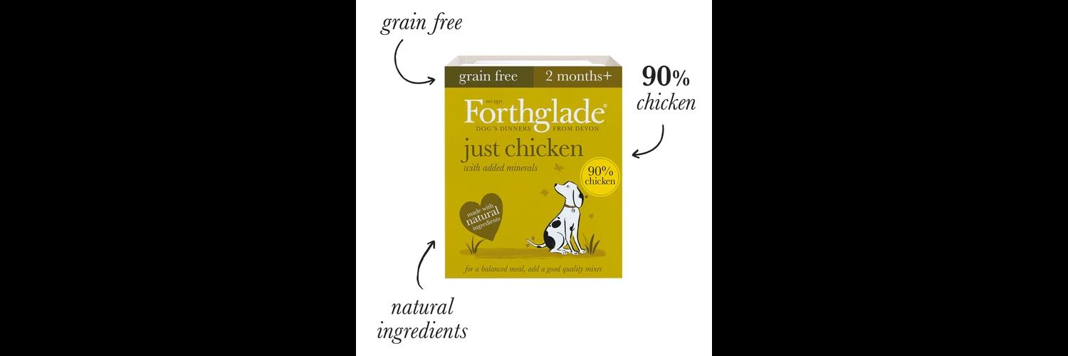  12 X 395g Forthglade Just Chicken/Turkey/Chicken & Liver Variety Pack