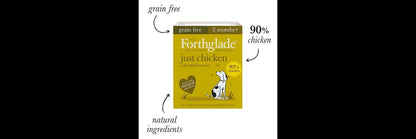  12 X 395g Forthglade Just Chicken/Turkey/Chicken & Liver Variety Pack