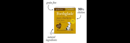  12 X 395g Forthglade Just Chicken/Turkey/Chicken & Liver Variety Pack