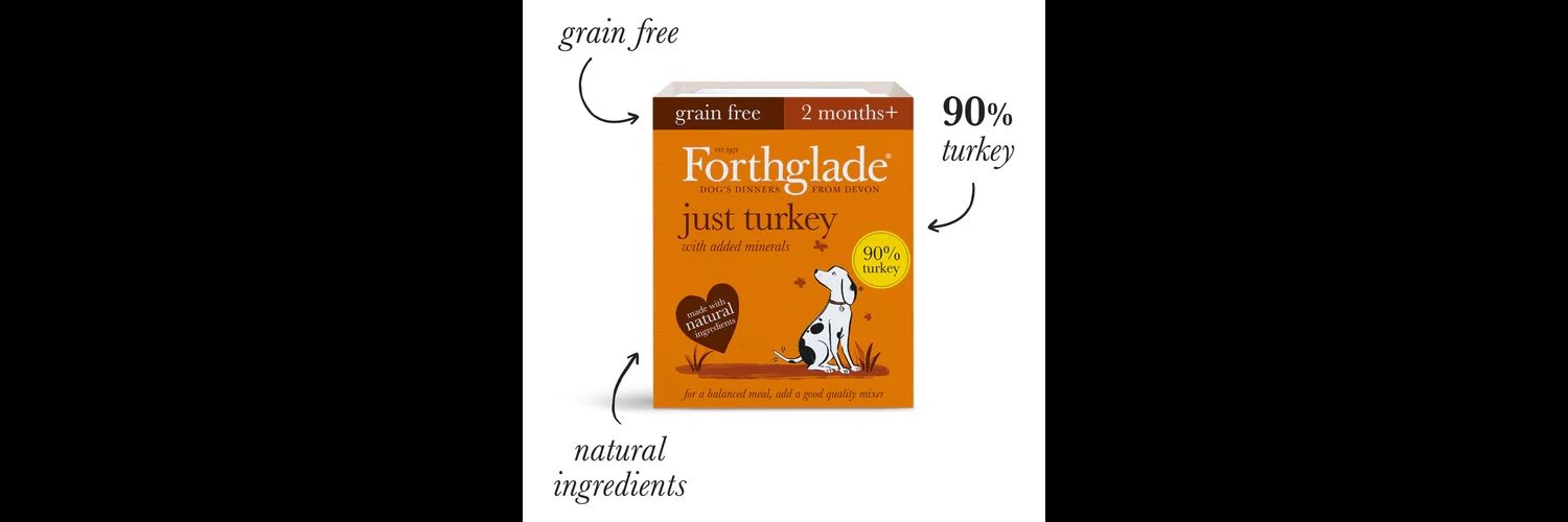  12 X 395g Forthglade Just Chicken/Turkey/Chicken & Liver Variety Pack