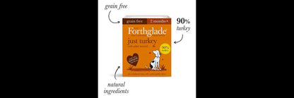  12 X 395g Forthglade Just Chicken/Turkey/Chicken & Liver Variety Pack