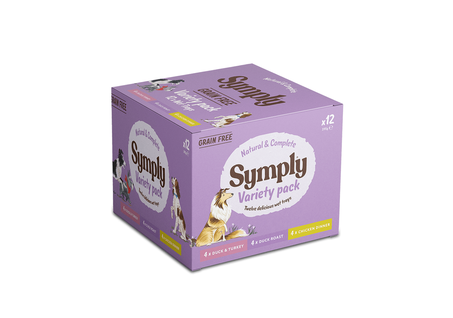  12 X 395g Symply Variety Pack Grain Free Dog Food
