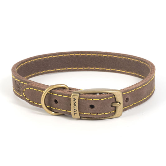  Ancol Timberwolf Sable Leather Dog Collar