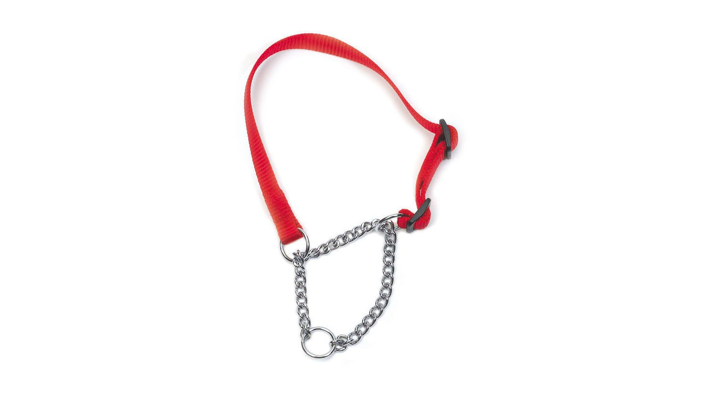  Ancol Red Heritage Nylon & Chain Check Collar